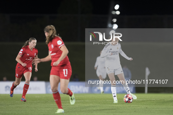 Caroline Weir of Real Madrid women is in action during the UEFA Women's Champions League match between Real Madrid and FC Twente at Alfredo...