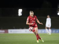 Ella Peddemors of FC Twente is in action during the UEFA Women's Champions League match between Real Madrid and FC Twente at Alfredo Di Stef...