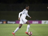 Naomie Feller of Real Madrid women controls the ball during the UEFA Women's Champions League match between Real Madrid and FC Twente at Alf...