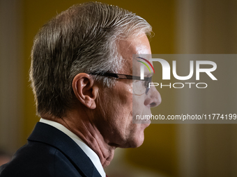 Senator John Thune (R-SD), the newly elected Senate Republican Leader, participates in the Republican leadership's weekly press conference a...