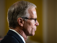 Senator John Thune (R-SD), the newly elected Senate Republican Leader, participates in the Republican leadership's weekly press conference a...