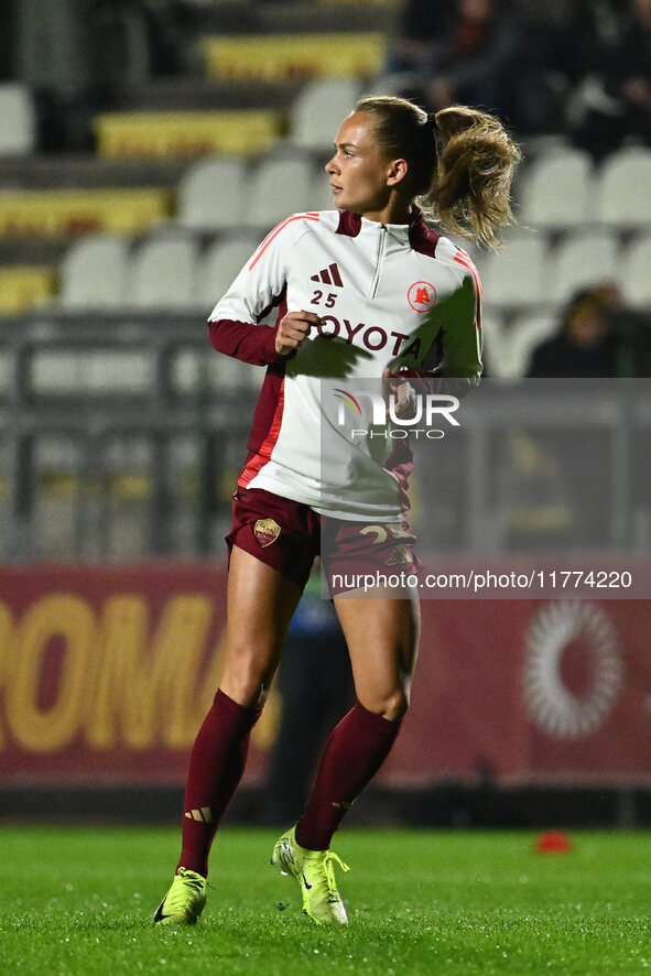 Frederikke Thogersen of A.S. Roma Femminile participates in Group A - Day 3 - UEFA Women's Champions League 2023/24 match between A.S. Roma...