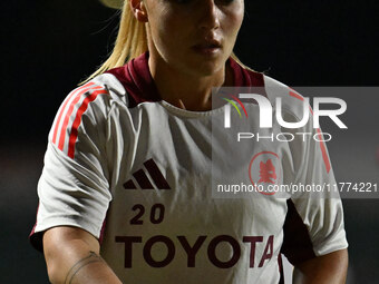 Giada Greggi of A.S. Roma Femminile participates in Group A - Day 3 - UEFA Women's Champions League 2023/24 match between A.S. Roma and Olym...