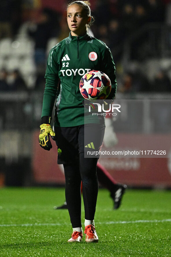 Liliana Merolla of A.S. Roma Femminile participates in Group A - Day 3 - UEFA Women's Champions League 2023/24 match between A.S. Roma and O...