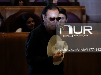 Italian singer-songwriter Antonello Venditti attends the Capitoline Wolf award ceremony inside the Giulio Cesare Hall at the Campidoglio in...