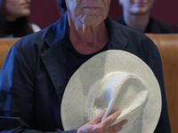 Italian singer-songwriter Antonello Venditti attends the Capitoline Wolf award ceremony inside the Giulio Cesare Hall at the Campidoglio in...