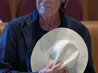 Italian singer-songwriter Antonello Venditti attends the Capitoline Wolf award ceremony inside the Giulio Cesare Hall at the Campidoglio in...