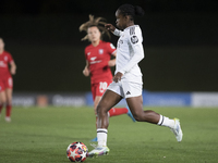 Linda Caicedo of Real Madrid women is in action during the UEFA Women's Champions League match between Real Madrid and FC Twente at Alfredo...