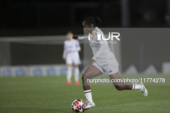 Linda Caicedo of Real Madrid women is in action during the UEFA Women's Champions League match between Real Madrid and FC Twente at Alfredo...