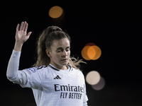 Teresa Abelleira of Real Madrid women plays during the UEFA Women's Champions League match between Real Madrid and FC Twente at Alfredo Di S...