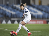 Olga Carmona of Real Madrid women plays during the UEFA Women's Champions League match between Real Madrid and FC Twente at Alfredo Di Stefa...