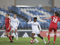 Linda Caicedo of Real Madrid women is in action during the UEFA Women's Champions League match between Real Madrid and FC Twente at Alfredo...