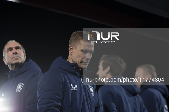 The head coach of FC Twente, Joran Pot, is present during the UEFA Women's Champions League match between Real Madrid and FC Twente at Alfre...