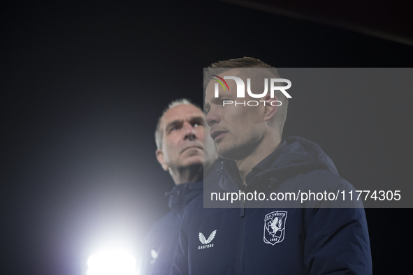 The head coach of FC Twente, Joran Pot, is present during the UEFA Women's Champions League match between Real Madrid and FC Twente at Alfre...