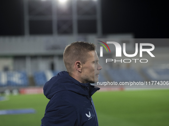 The head coach of FC Twente, Joran Pot, is present during the UEFA Women's Champions League match between Real Madrid and FC Twente at Alfre...