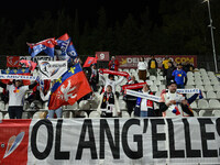 Supporters of Olympique Lyonnais attend the Group A - Day 3 - UEFA Women's Champions League 2023/24 match between A.S. Roma and Olympique Ly...