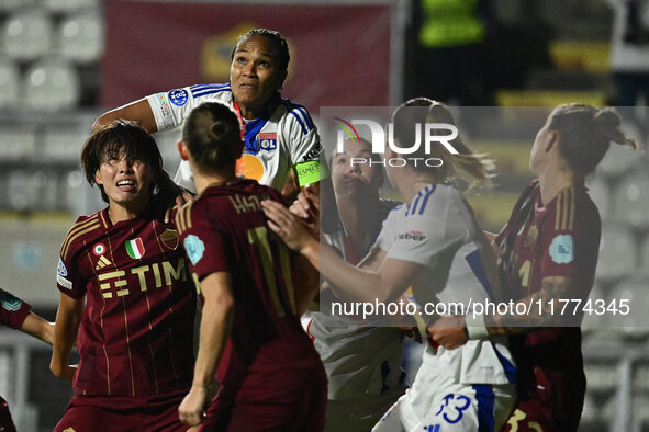 Wendie Renard of Olympique Lyonnais is in action during Group A - Day 3 of the UEFA Women's Champions League 2023/24 between A.S. Roma and O...