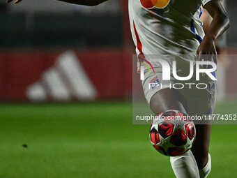 Kadidiatou Diani of Olympique Lyonnais is in action during Group A - Day 3 of the UEFA Women's Champions League 2023/24 between A.S. Roma an...