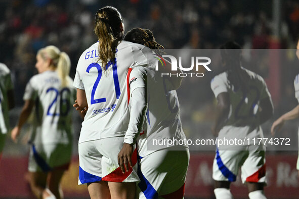 Melchie Dumornay of Olympique Lyonnais celebrates after scoring the goal of 0-1 during Group A - Day 3 - UEFA Women's Champions League 2023/...