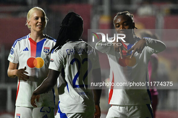 Melchie Dumornay of Olympique Lyonnais celebrates after scoring the goal of 0-1 during Group A - Day 3 - UEFA Women's Champions League 2023/...