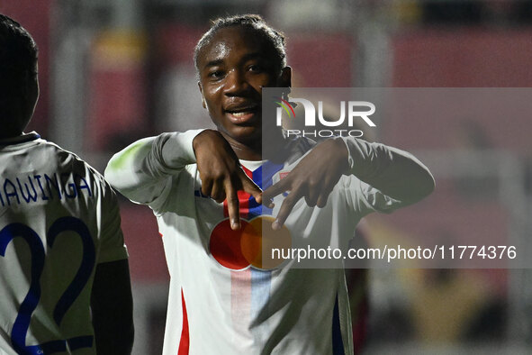 Melchie Dumornay of Olympique Lyonnais celebrates after scoring the goal of 0-1 during Group A - Day 3 - UEFA Women's Champions League 2023/...