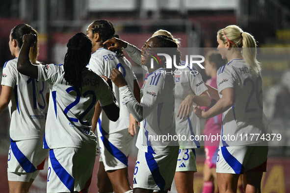 Melchie Dumornay of Olympique Lyonnais celebrates after scoring the goal of 0-1 during Group A - Day 3 - UEFA Women's Champions League 2023/...