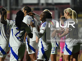 Melchie Dumornay of Olympique Lyonnais celebrates after scoring the goal of 0-1 during Group A - Day 3 - UEFA Women's Champions League 2023/...