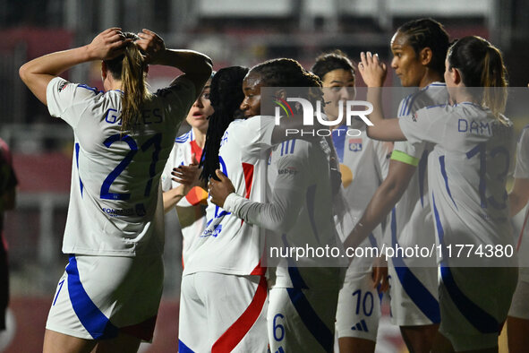 Melchie Dumornay of Olympique Lyonnais celebrates after scoring the goal of 0-1 during Group A - Day 3 - UEFA Women's Champions League 2023/...