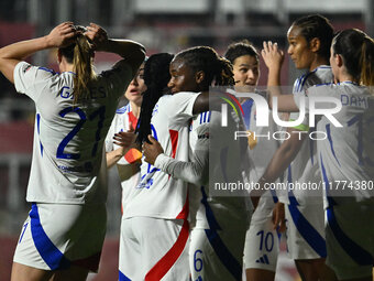 Melchie Dumornay of Olympique Lyonnais celebrates after scoring the goal of 0-1 during Group A - Day 3 - UEFA Women's Champions League 2023/...