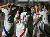 Melchie Dumornay of Olympique Lyonnais celebrates after scoring the goal of 0-1 during Group A - Day 3 - UEFA Women's Champions League 2023/...