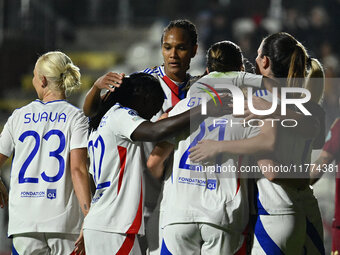 Melchie Dumornay of Olympique Lyonnais celebrates after scoring the goal of 0-1 during Group A - Day 3 - UEFA Women's Champions League 2023/...