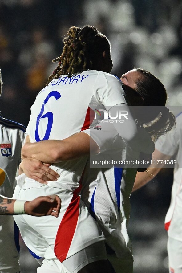 Melchie Dumornay of Olympique Lyonnais celebrates after scoring the goal of 0-1 during Group A - Day 3 - UEFA Women's Champions League 2023/...