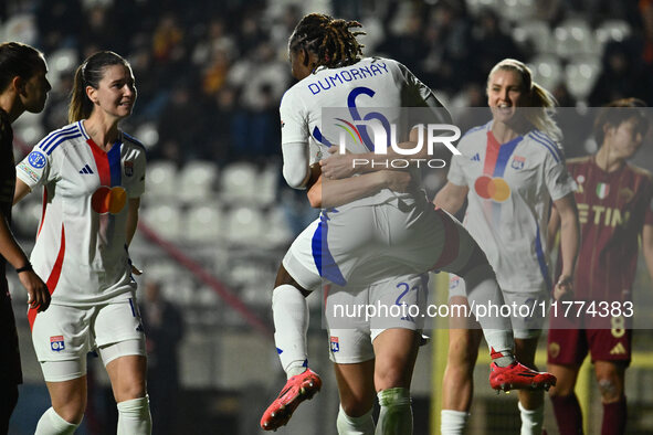 Melchie Dumornay of Olympique Lyonnais celebrates after scoring the goal of 0-1 during Group A - Day 3 - UEFA Women's Champions League 2023/...