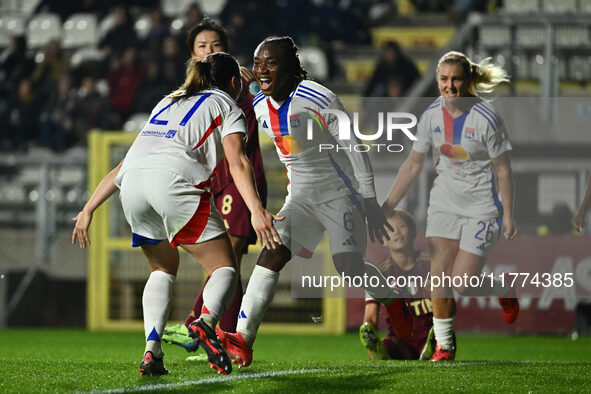 Melchie Dumornay of Olympique Lyonnais celebrates after scoring the goal of 0-1 during Group A - Day 3 - UEFA Women's Champions League 2023/...