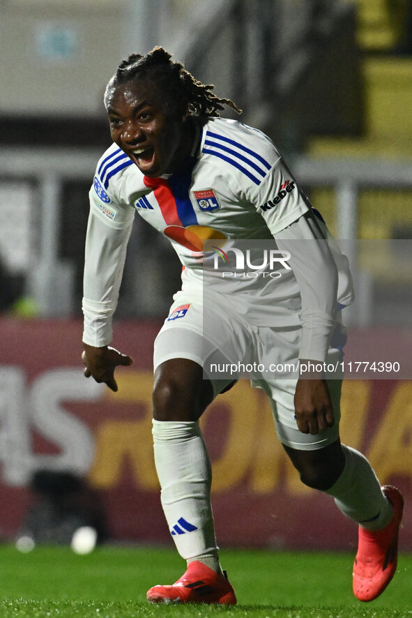 Melchie Dumornay of Olympique Lyonnais celebrates after scoring the goal of 0-1 during Group A - Day 3 - UEFA Women's Champions League 2023/...