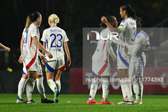 Melchie Dumornay of Olympique Lyonnais celebrates after scoring the goal to make it 0-2 during Group A - Day 3 of the UEFA Women's Champions...