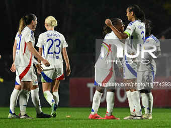 Melchie Dumornay of Olympique Lyonnais celebrates after scoring the goal to make it 0-2 during Group A - Day 3 of the UEFA Women's Champions...