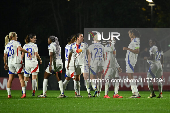 Melchie Dumornay of Olympique Lyonnais celebrates after scoring the goal to make it 0-2 during Group A - Day 3 of the UEFA Women's Champions...