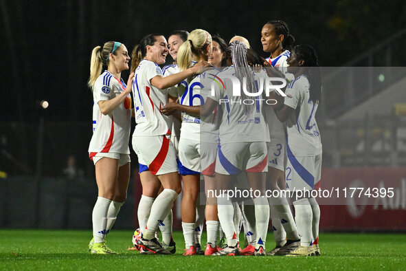 Melchie Dumornay of Olympique Lyonnais celebrates after scoring the goal to make it 0-2 during Group A - Day 3 of the UEFA Women's Champions...