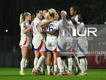 Melchie Dumornay of Olympique Lyonnais celebrates after scoring the goal to make it 0-2 during Group A - Day 3 of the UEFA Women's Champions...