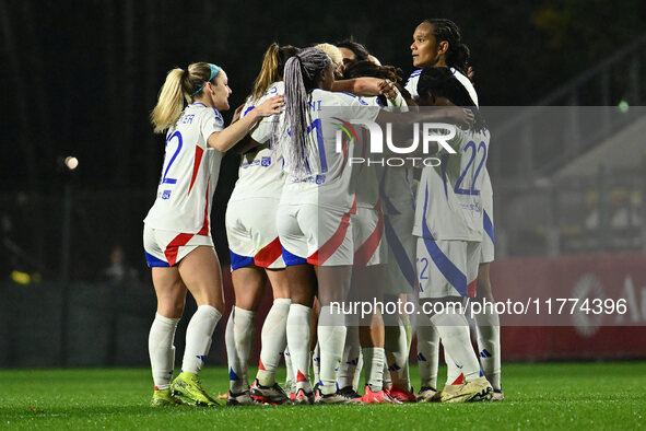 Melchie Dumornay of Olympique Lyonnais celebrates after scoring the goal to make it 0-2 during Group A - Day 3 of the UEFA Women's Champions...