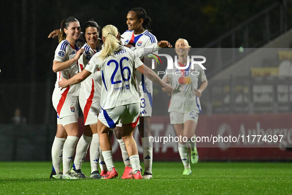 Melchie Dumornay of Olympique Lyonnais celebrates after scoring the goal to make it 0-2 during Group A - Day 3 of the UEFA Women's Champions...