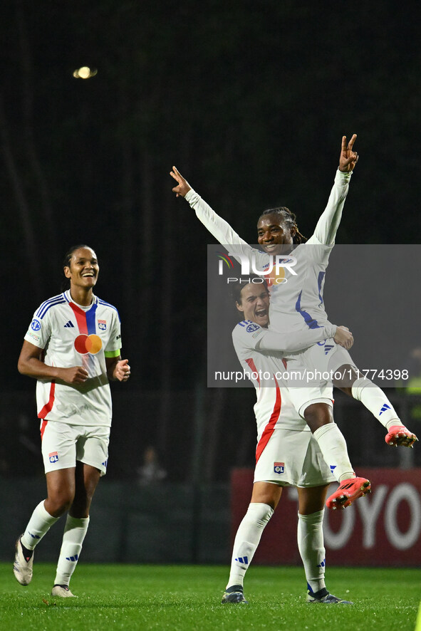 Melchie Dumornay of Olympique Lyonnais celebrates after scoring the goal to make it 0-2 during Group A - Day 3 of the UEFA Women's Champions...