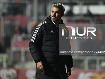 Alessandro Spugna coaches A.S. Roma Femminile during Group A - Day 3 of the UEFA Women's Champions League 2023/24 between A.S. Roma and Olym...