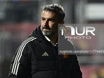 Alessandro Spugna coaches A.S. Roma Femminile during Group A - Day 3 of the UEFA Women's Champions League 2023/24 between A.S. Roma and Olym...