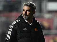 Alessandro Spugna coaches A.S. Roma Femminile during Group A - Day 3 of the UEFA Women's Champions League 2023/24 between A.S. Roma and Olym...