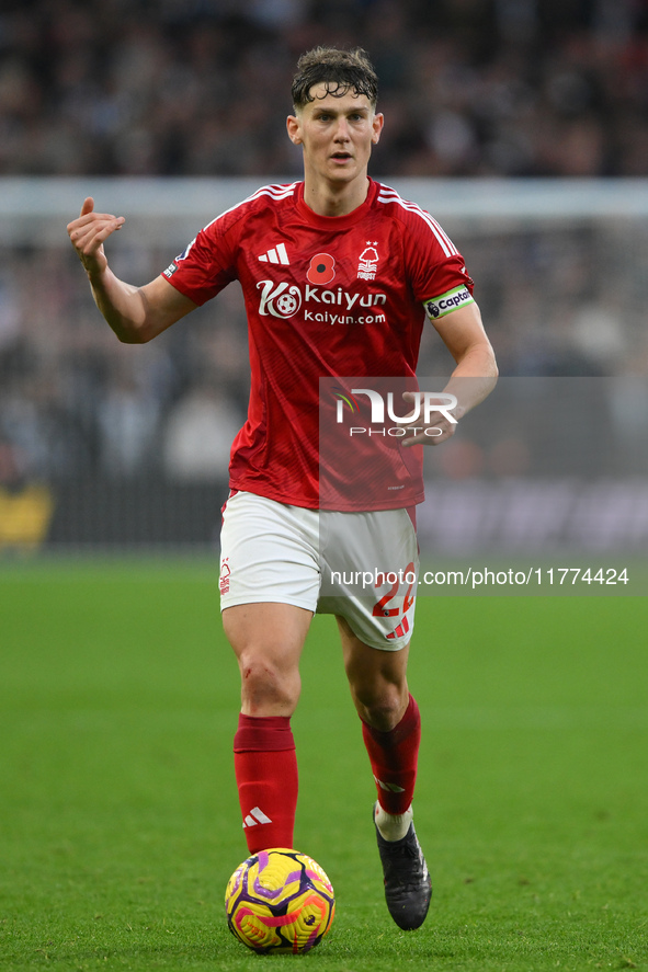 Ryan Yates of Nottingham Forest gestures during the Premier League match between Nottingham Forest and Newcastle United at the City Ground i...