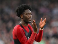 Ola Aina of Nottingham Forest looks dejected after a defeat during the Premier League match between Nottingham Forest and Newcastle United a...