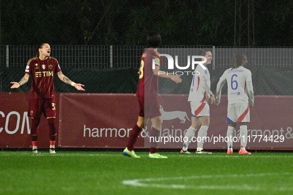 Vanessa Gilles of Olympique Lyonnais celebrates after scoring the goal to make it 0-3 during Group A - Day 3 of the UEFA Women's Champions L...