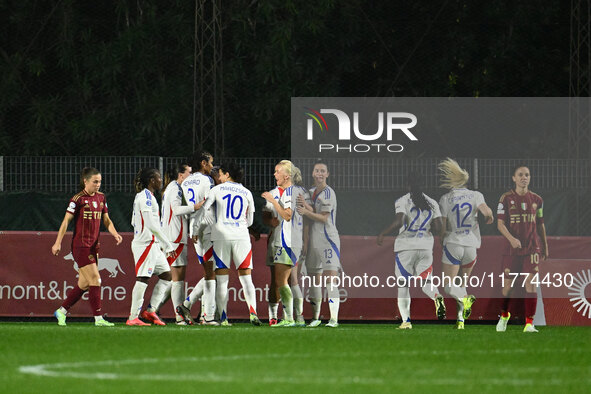 Vanessa Gilles of Olympique Lyonnais celebrates after scoring the goal to make it 0-3 during Group A - Day 3 of the UEFA Women's Champions L...